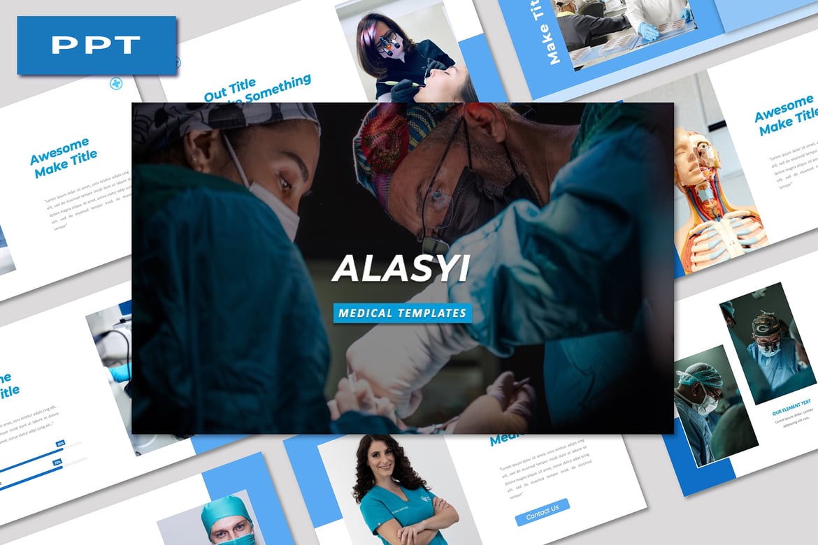 Template PowerPoint Medis Alasyi yang Stylish dan Fungsional