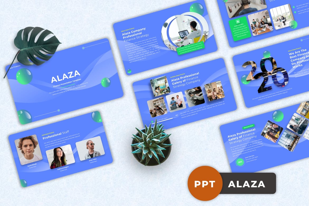 Template Powerpoint Alaza untuk Presentasi Keuangan yang Menarik