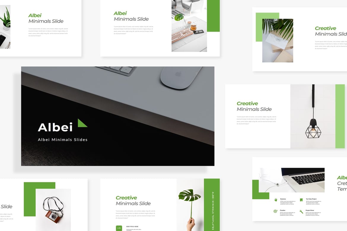 Template PowerPoint Albei yang Minimalis dan Elegan