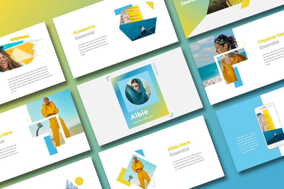 Template PowerPoint Albie: Presentasi Minimalis yang Fleksibel