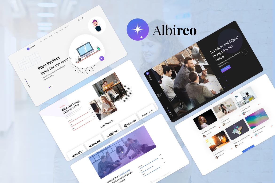 Albireo - Template Website Kreatif Satu Halaman HTML5 yang Menarik
