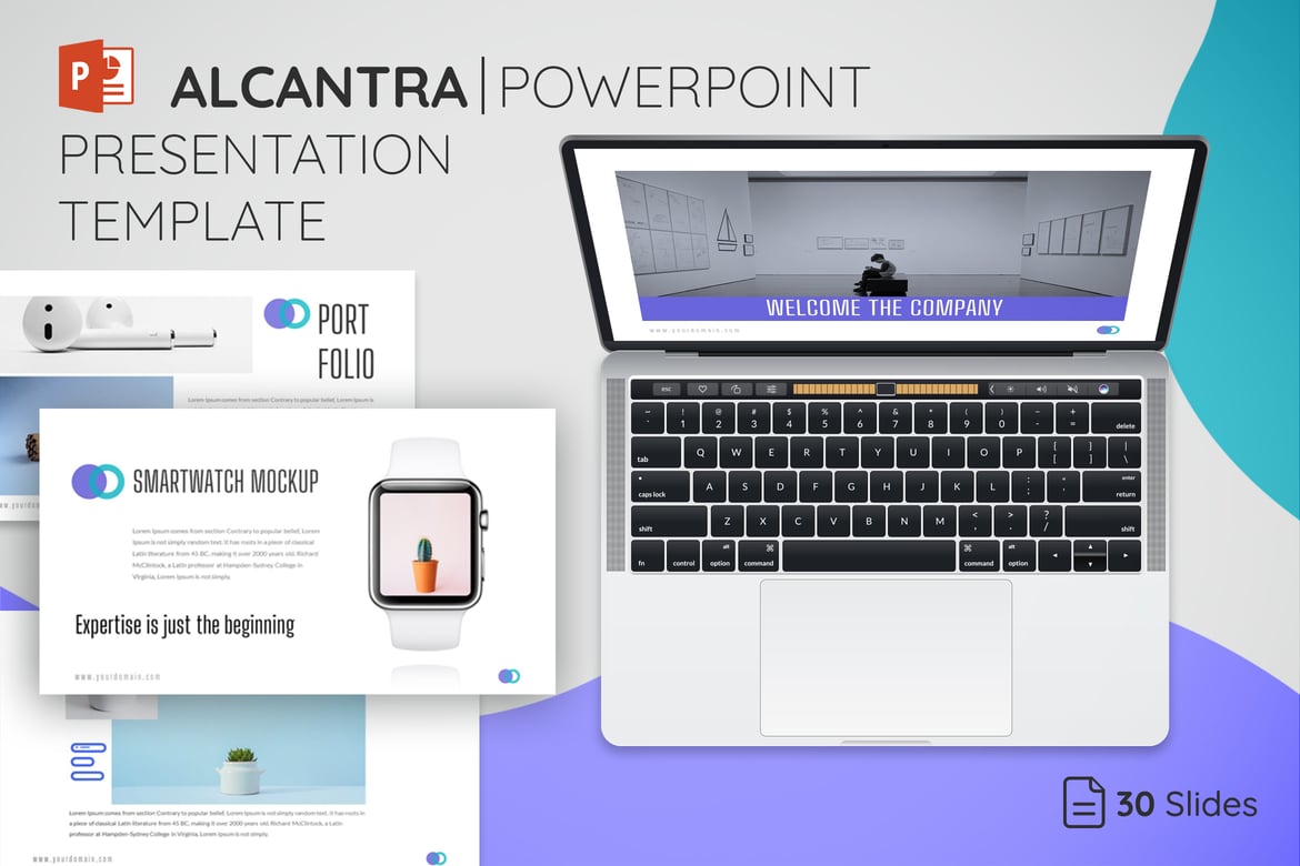Template Presentasi Powerpoint Alcantra yang Modern dan Profesional