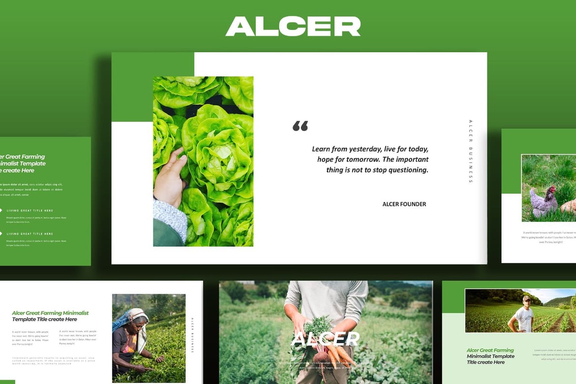 Template Presentasi PowerPoint Alcer Farm yang Modern dan Kreatif