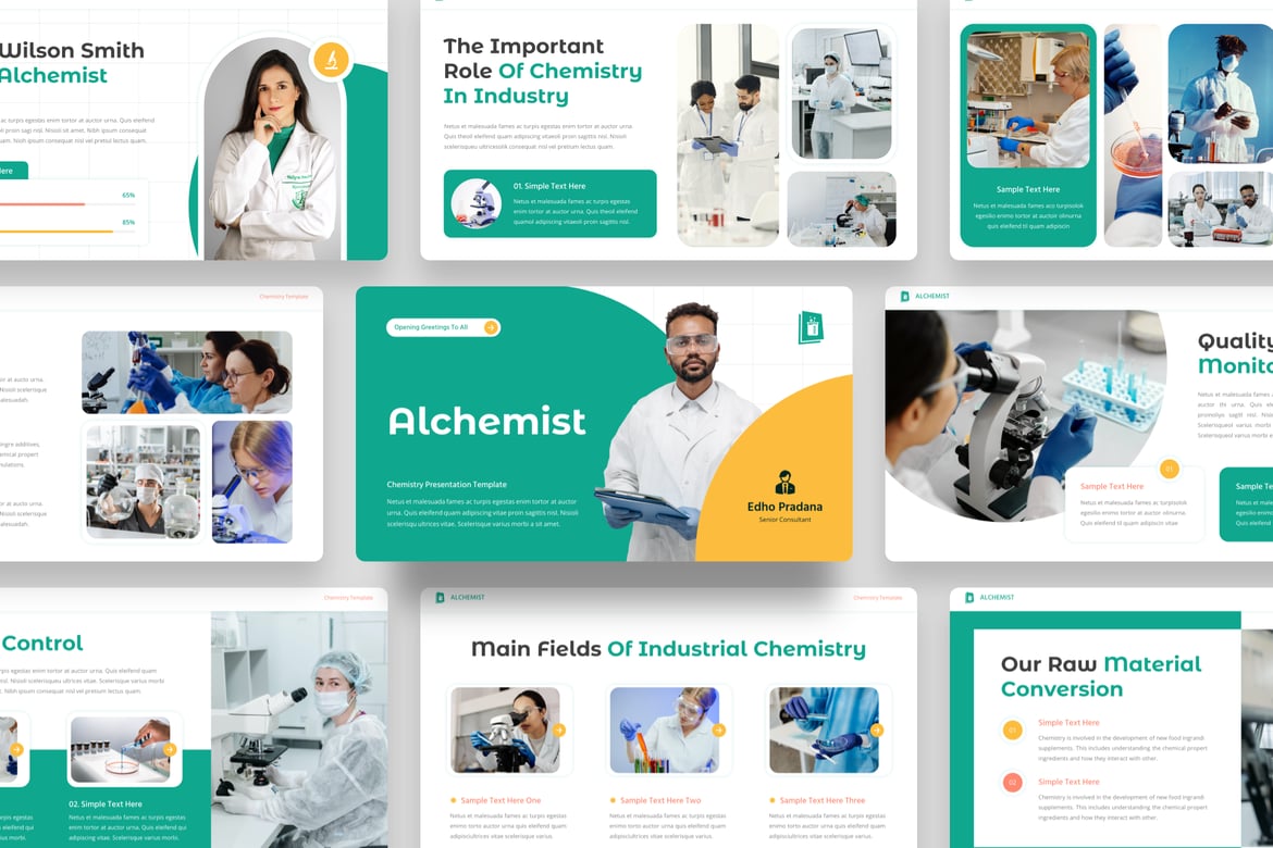 Template Presentasi Kimia Alchemist - PowerPoint yang Menarik