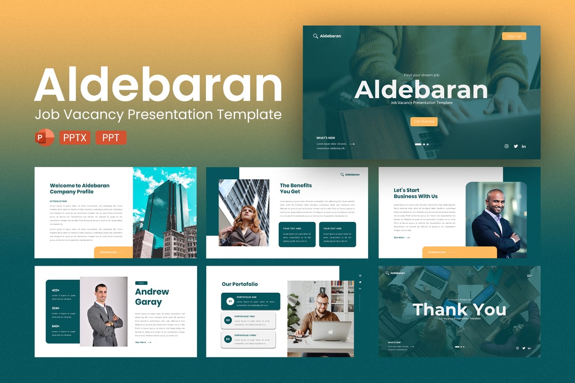 Template PowerPoint Aldebaran – Lowongan Kerja dan Pencari Kerja