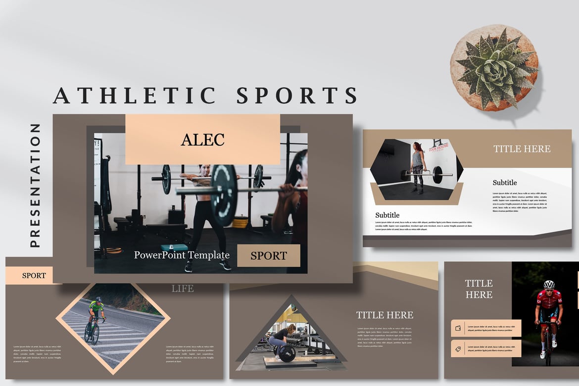 Template Presentasi Powerpoint Alec Athletic - Olahraga dan Kebugaran