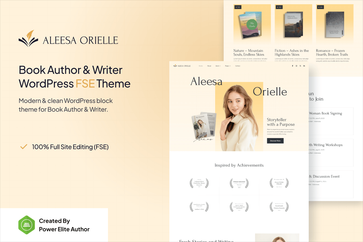 Aleesa – Tema WordPress untuk Penulis dan Pengarang Buku yang Menarik