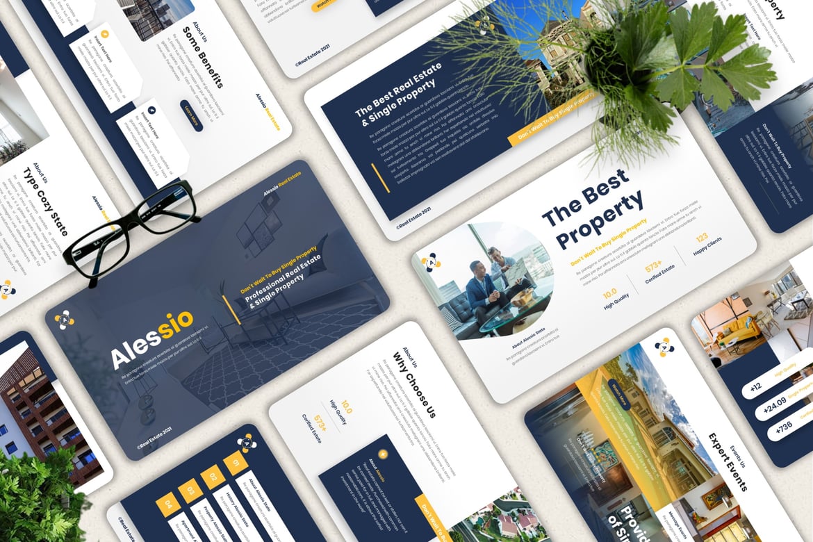 Alessio - Template Powerpoint Real Estate yang Menarik