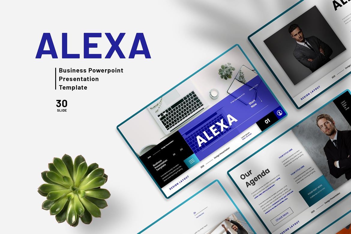 Template Presentasi Bisnis Alexa - PowerPoint yang Menarik dan Profesional