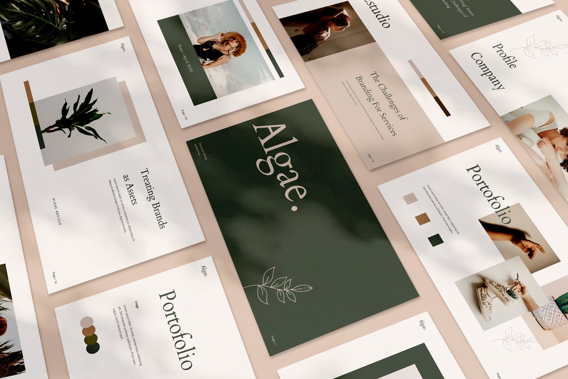 Template Presentasi Alga yang Modern dan Minimalis