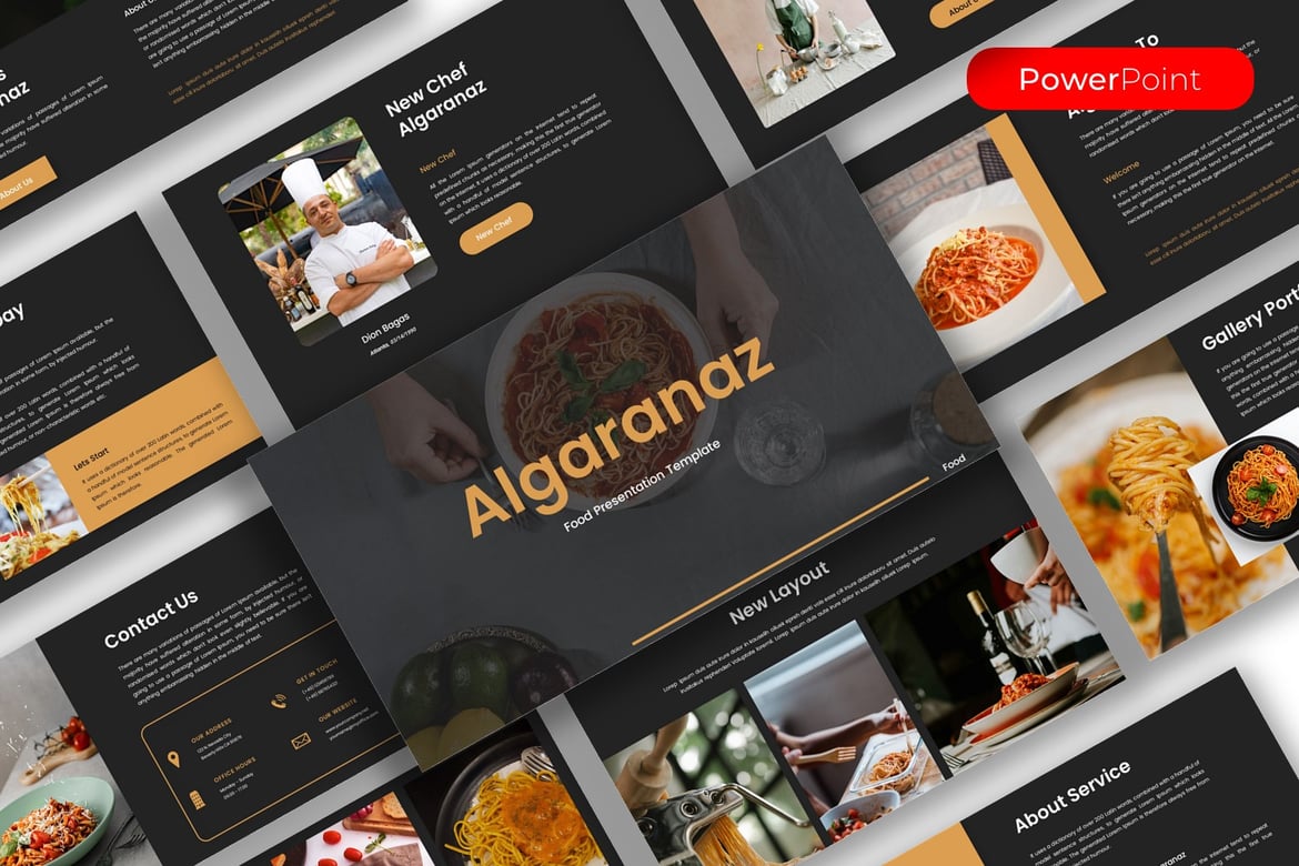 Template PowerPoint Algaranaz - Presentasi Makanan yang Menarik