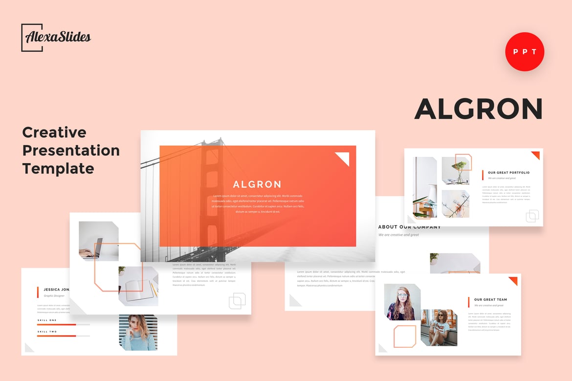 Algron - Template Presentasi Powerpoint Kreatif yang Menarik