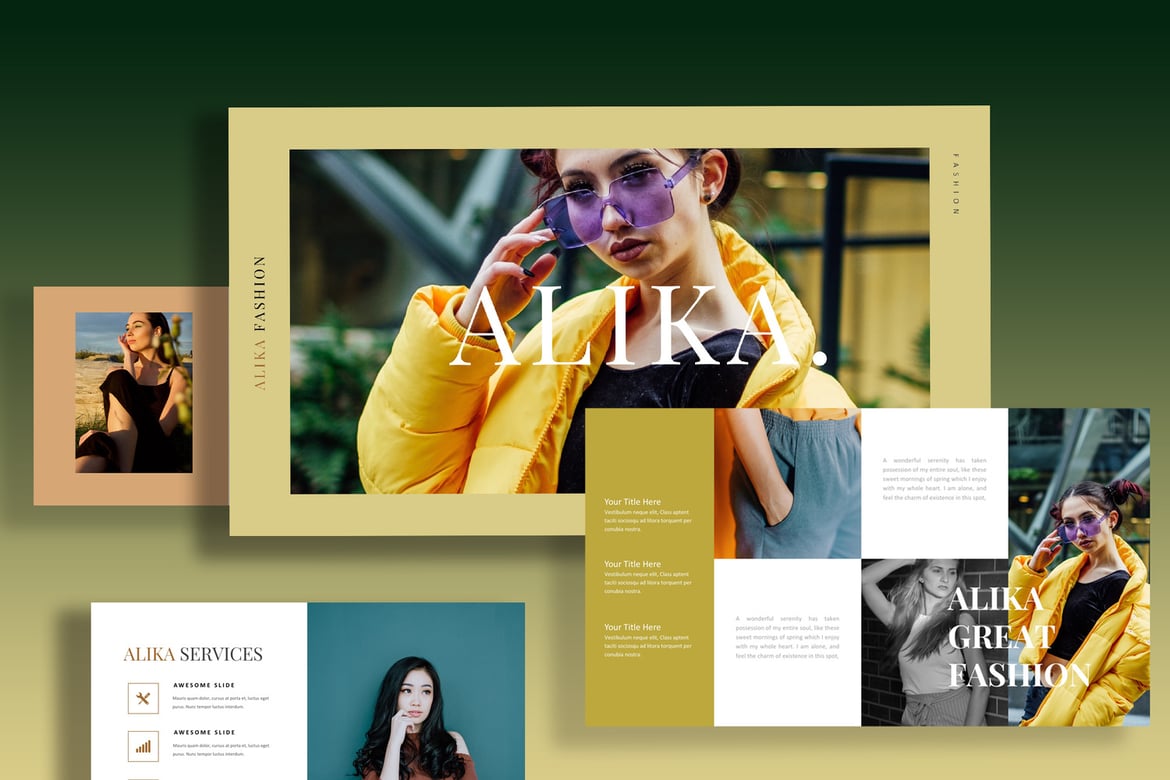 Template Presentasi PowerPoint Alika Branding yang Kreatif