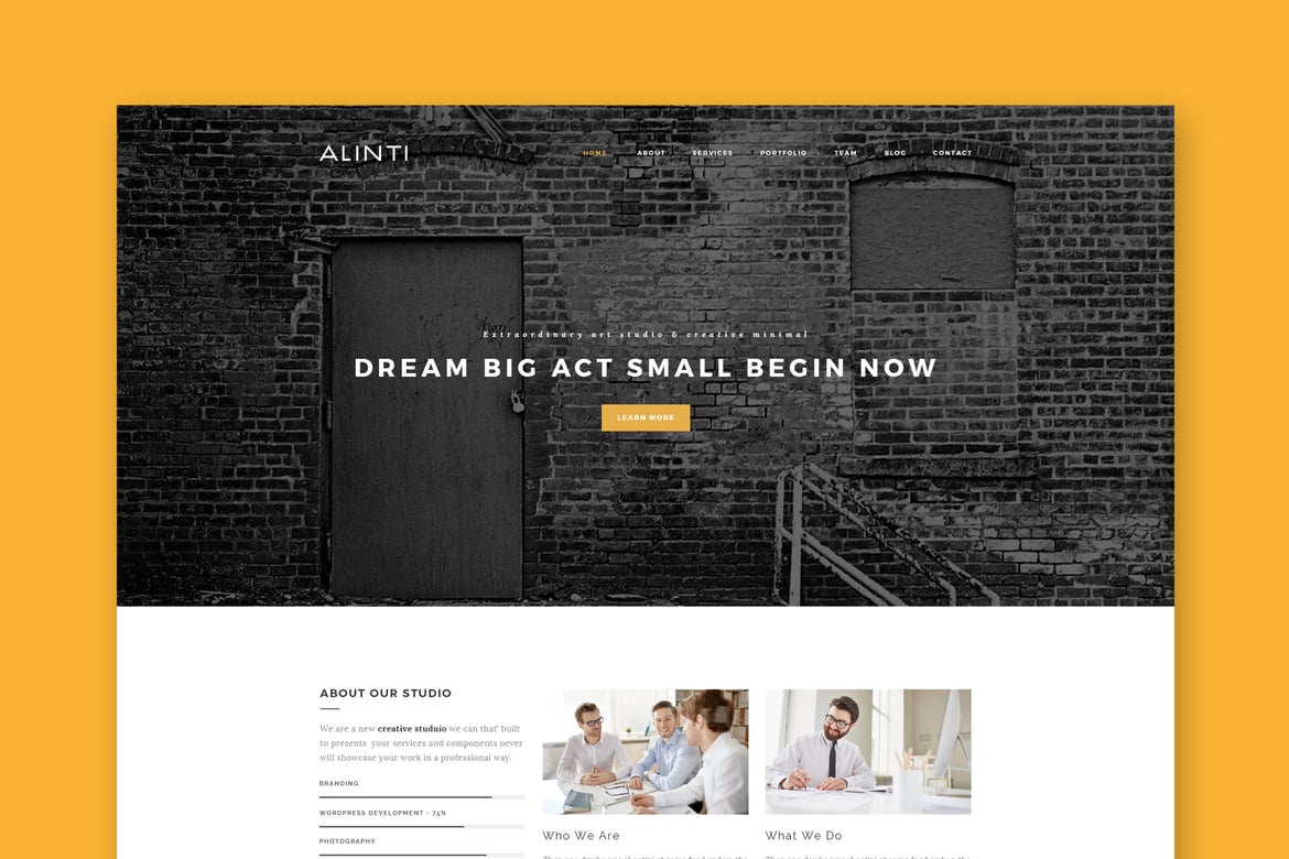 Alinti - Template Website Portofolio Minimalis yang Menawan