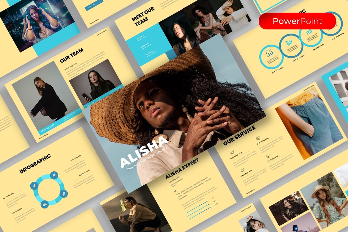 Template Presentasi PowerPoint Alisha untuk Bisnis yang Menarik
