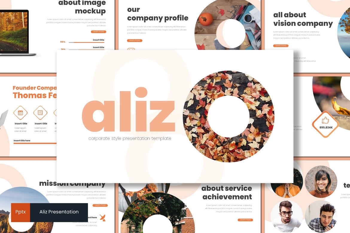 Template Presentasi PowerPoint Aliz - Desain Kreatif dan Minimalis