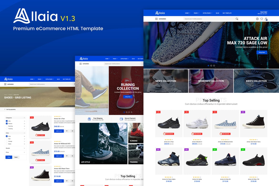 Allaia - Template Website eCommerce Modern dan Responsif