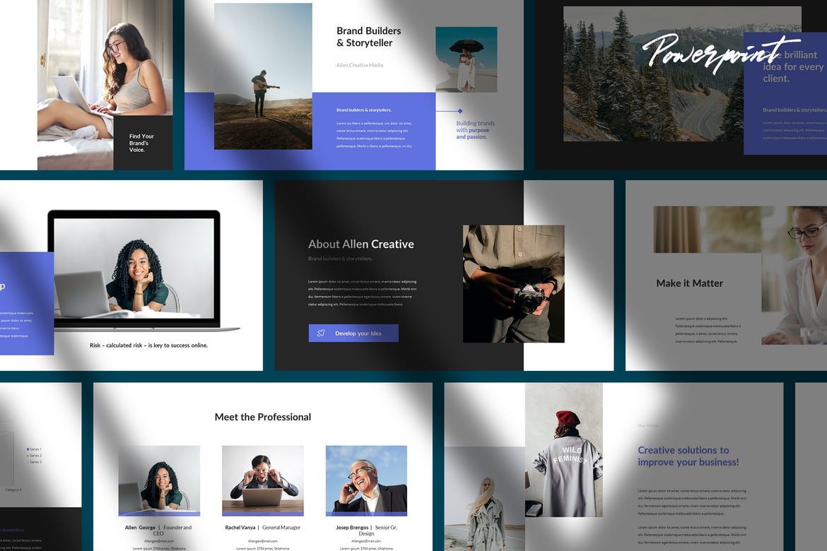 Allen - Template PowerPoint Bisnis Modern yang Menarik
