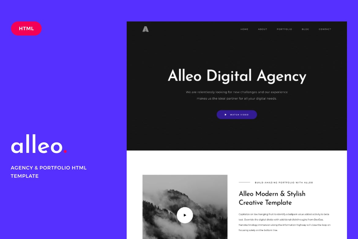 Alleo - Template Website Kreatif untuk Agensi dan Portofolio