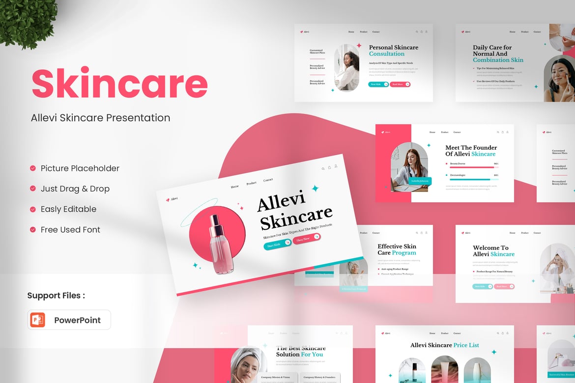Template Presentasi Skincare Allevi yang Menarik dan Profesional