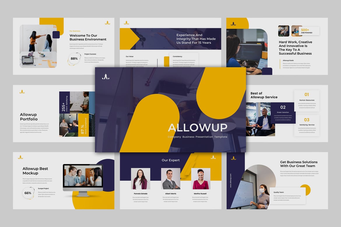 Template Presentasi Bisnis Allowup - Powerpoint Modern dan Profesional