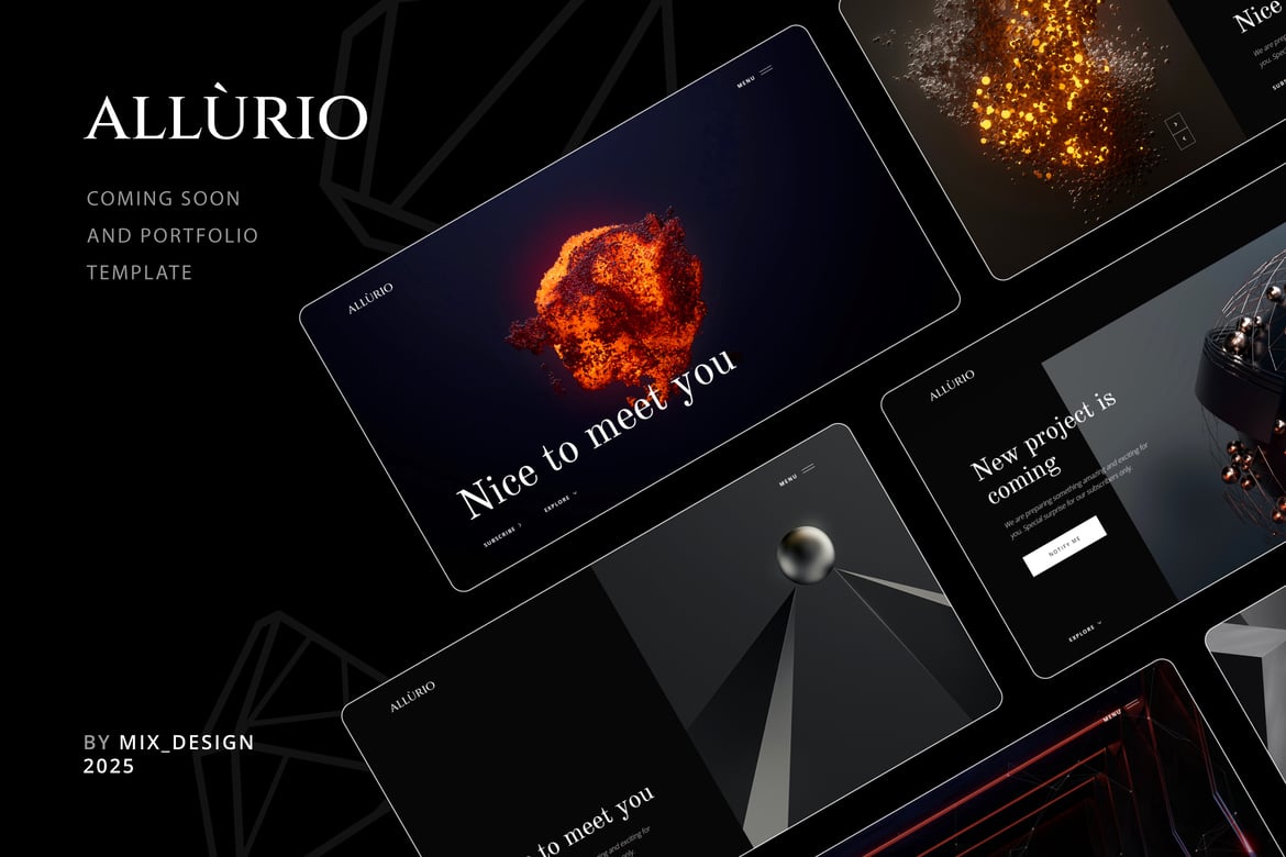 Allurio - Template Website Portofolio dan Coming Soon yang Menarik