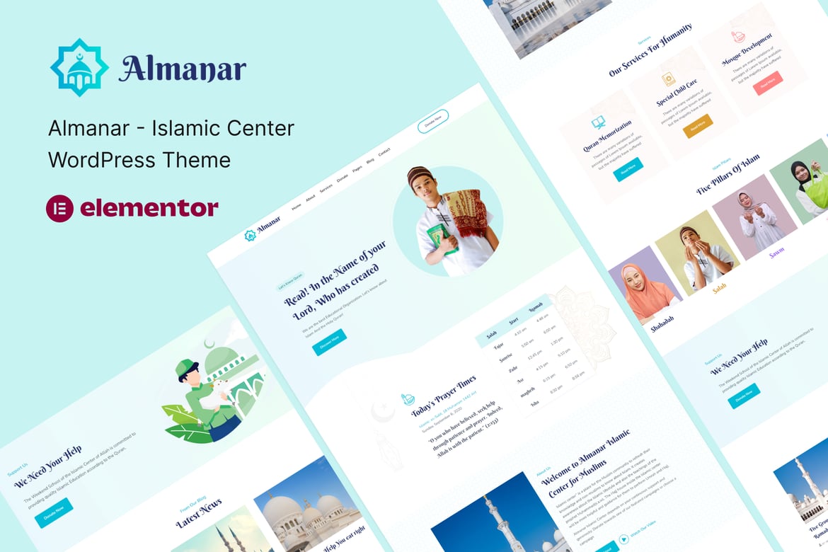 Almanar - Tema WordPress Pusat Islam Modern dan Elegan