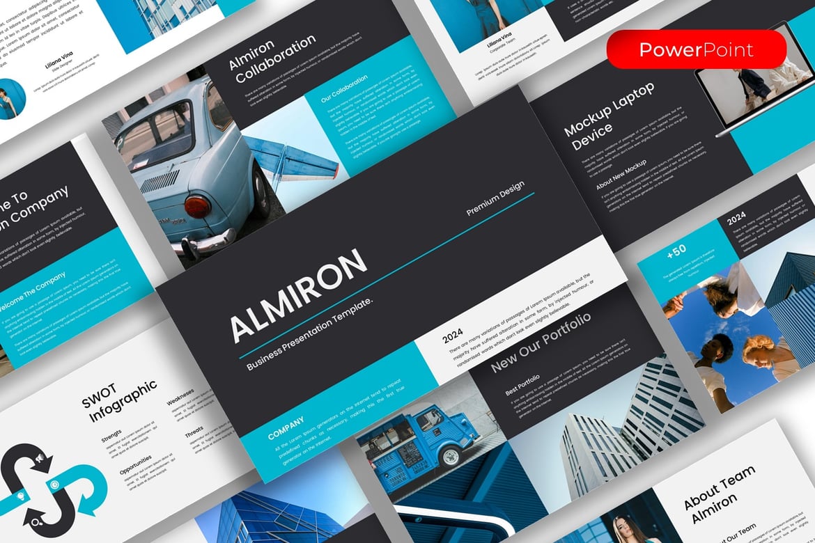 Template PowerPoint Almiron - Solusi Presentasi Bisnis Anda