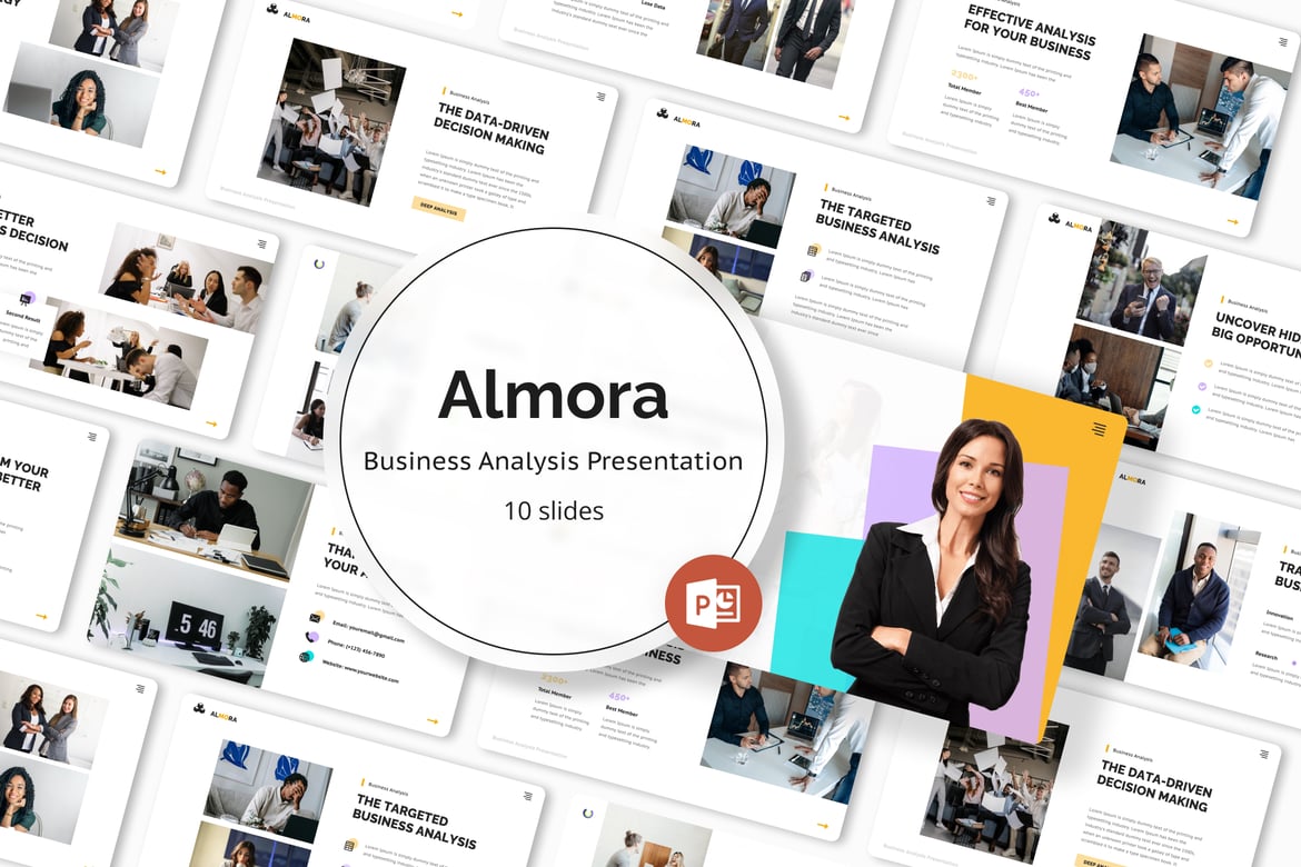 Almora - Template PowerPoint Analisis Bisnis yang Menarik