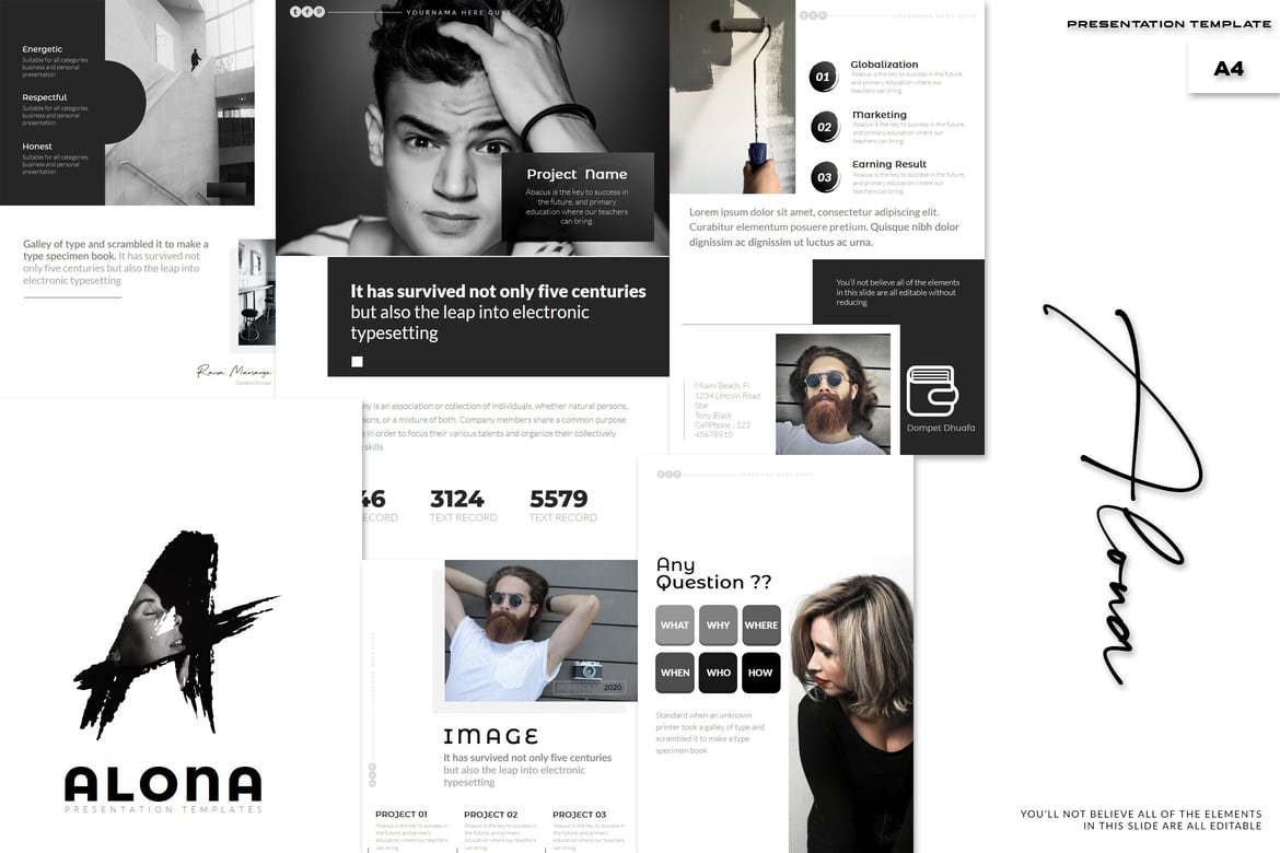 Template PowerPoint Alona - Kreatif dan Multifungsi