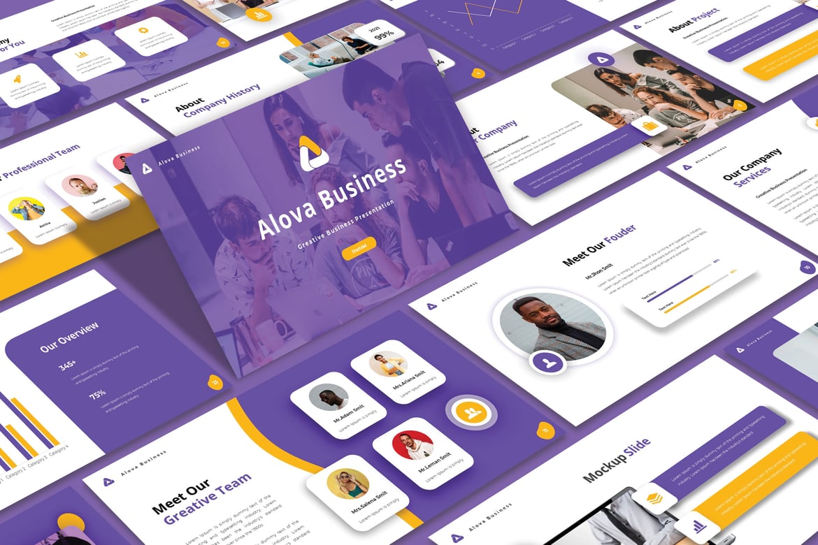 Template PowerPoint Bisnis ALOVA - Solusi Presentasi Profesional