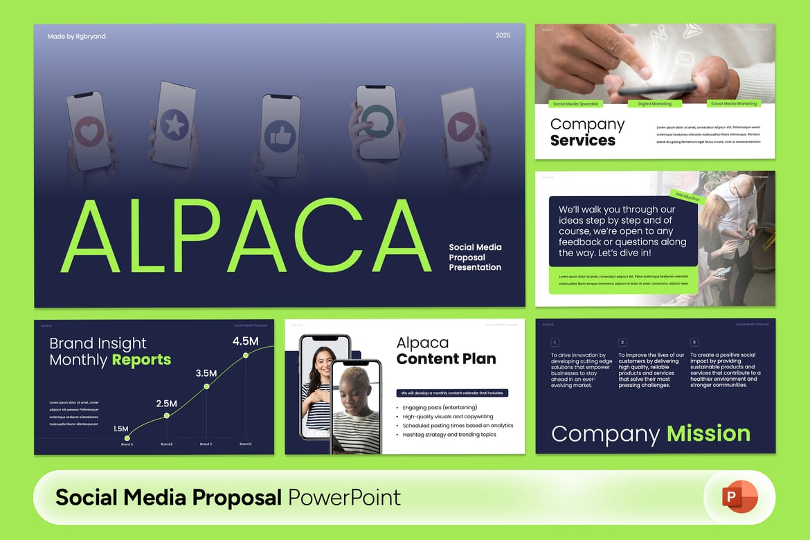 Template Presentasi PowerPoint Proposal Media Sosial yang Profesional
