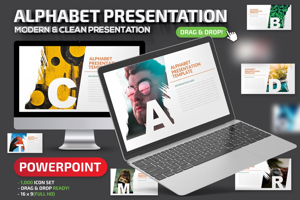 Template Presentasi Powerpoint Alphabet2 yang Menarik dan Profesional
