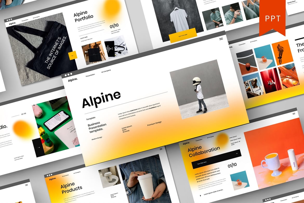 Template PowerPoint Bisnis Alpine yang Menarik dan Profesional