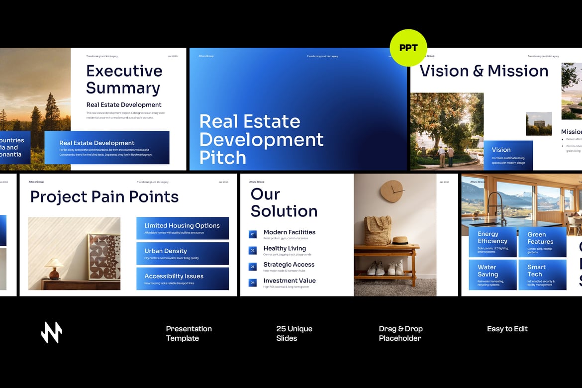 Template Presentasi PowerPoint Altura untuk Pengembangan Real Estate