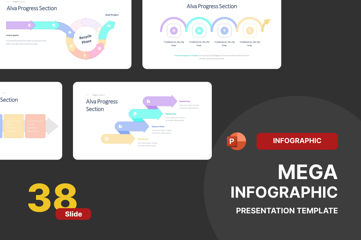 Template PowerPoint Alva untuk Progress & Mind Maps yang Menarik