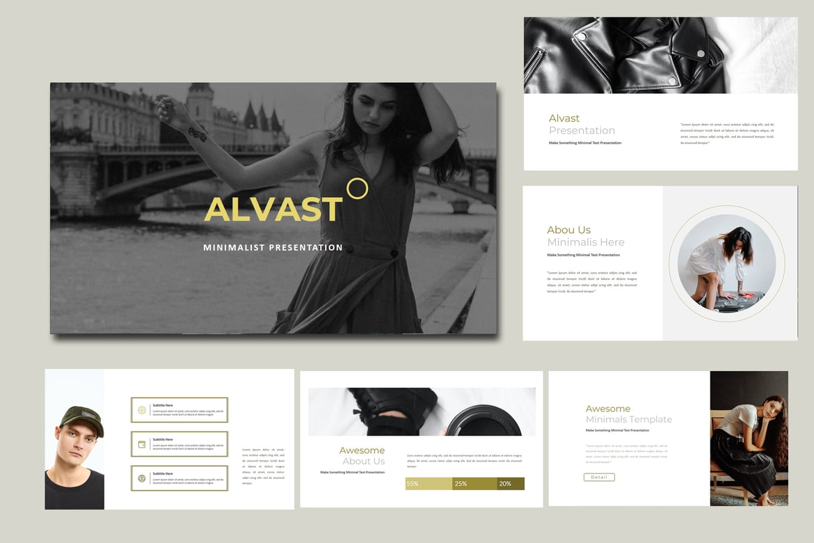 Template Presentasi PowerPoint Alvast Minimals yang Elegan dan Minimalis
