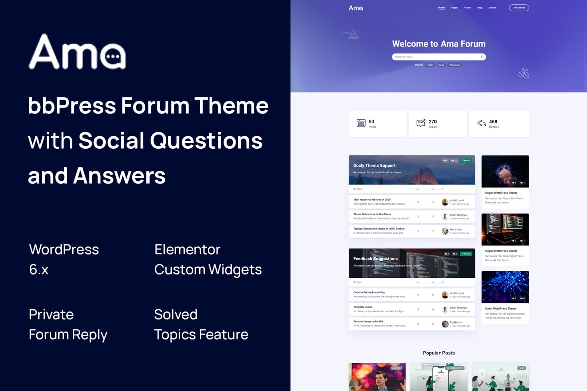 Tema WordPress AMA - Forum bbPress untuk Komunitas Online yang Menarik