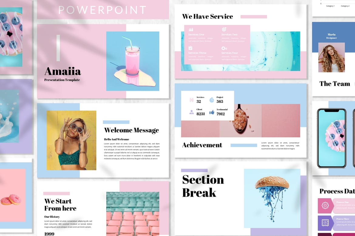Amaiia - Template Powerpoint Kreatif untuk Presentasi Menarik