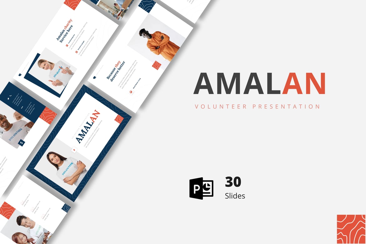 Template PowerPoint Amalan untuk Relawan dan Amal yang Menarik