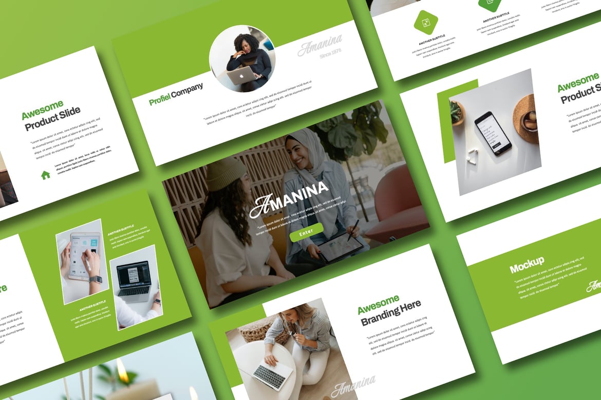 Template PowerPoint Serbaguna Amanina yang Menawan