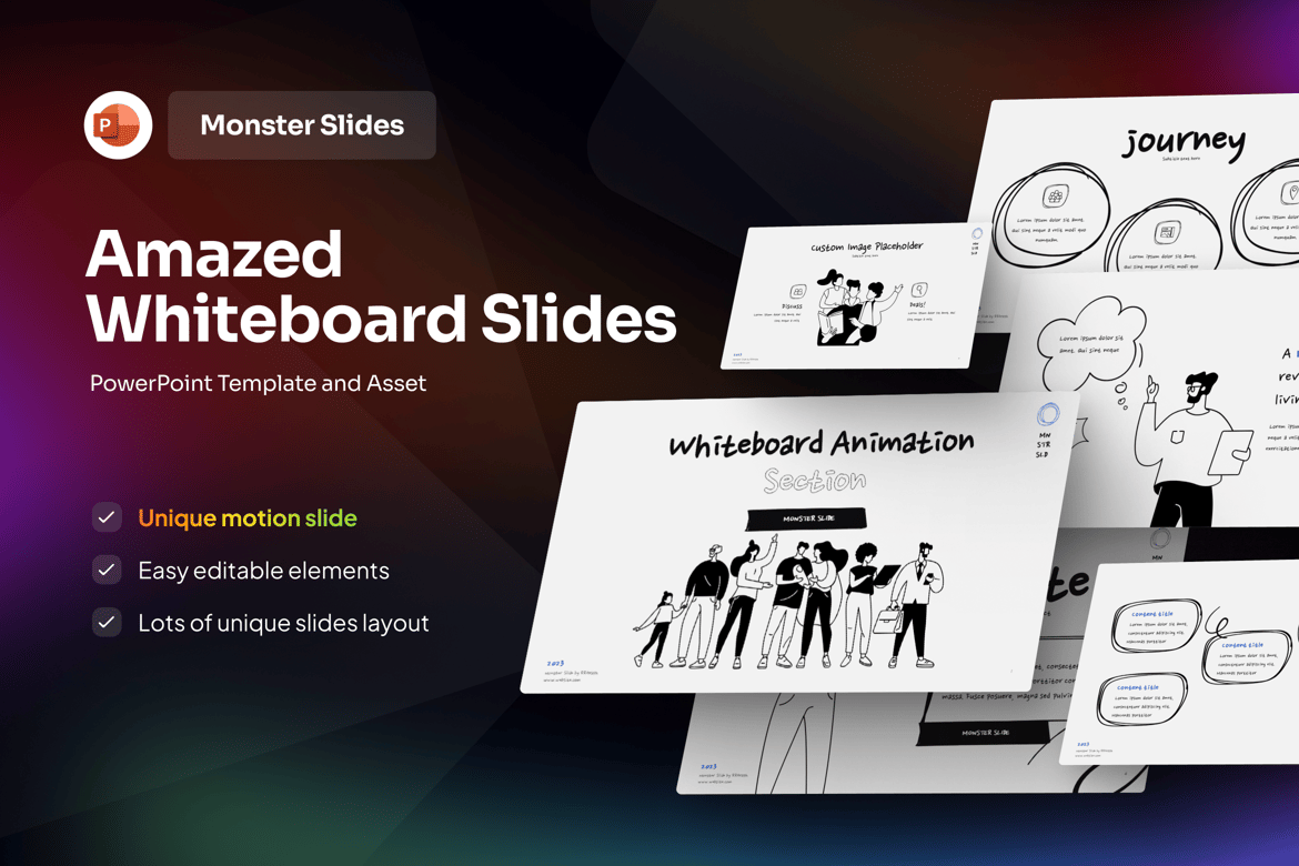 Template PowerPoint Whiteboard Doodle yang Mengagumkan