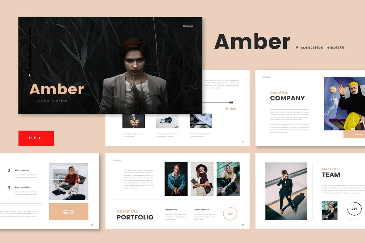 Template Presentasi Bisnis Amber - Solusi Kreatif untuk Pitch Deck Anda