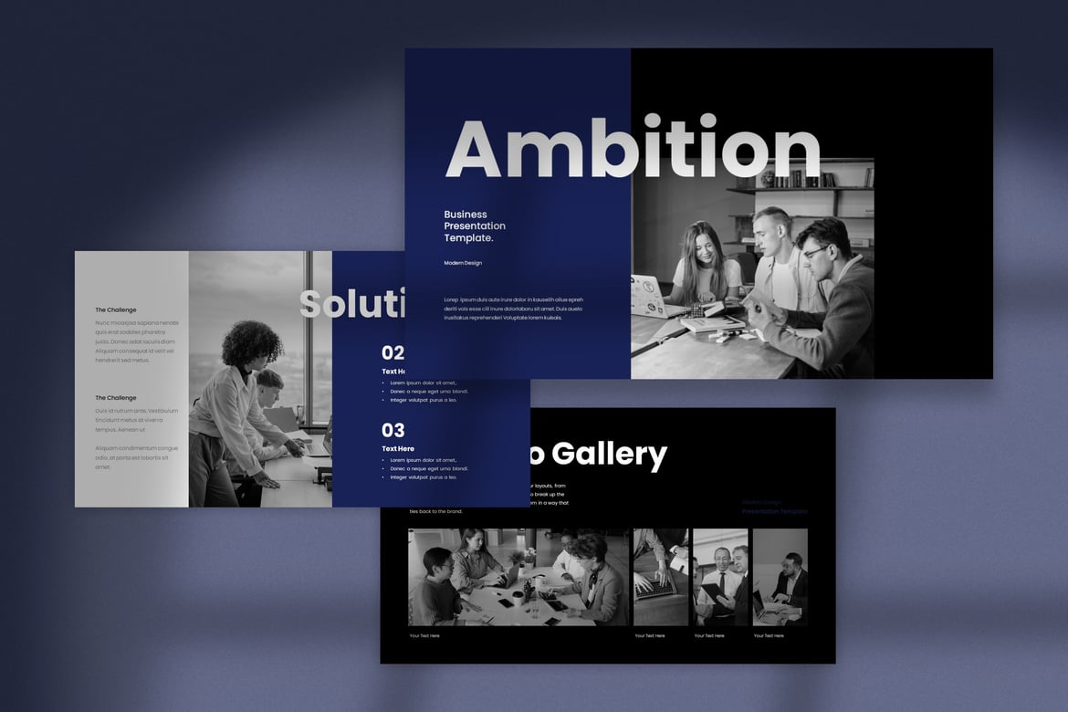 Template Presentasi Bisnis Ambisi yang Menarik