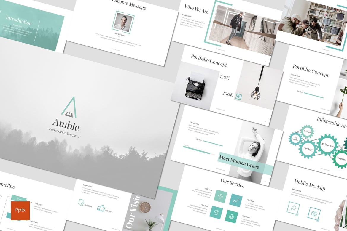 Amble - Template Presentasi PowerPoint Kreatif dan Minimalis