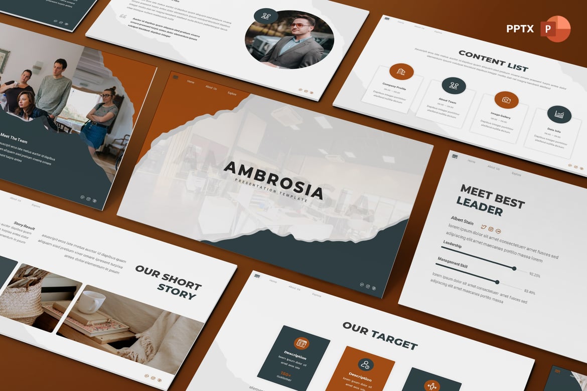 Ambrosia - Template PowerPoint Kreatif untuk Presentasi Menarik