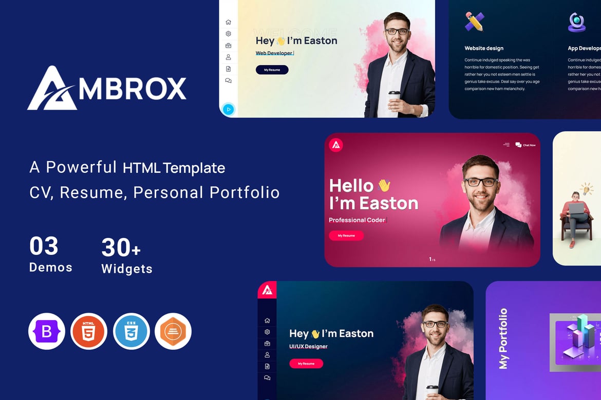 Ambrox - Template Website Portofolio Pribadi yang Modern dan Responsif