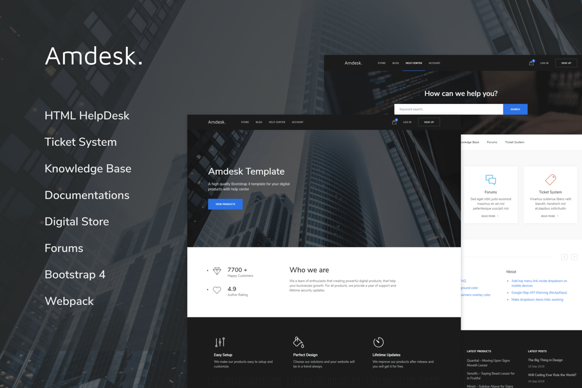 Amdesk - Template Website HelpDesk dan Basis Pengetahuan HTML