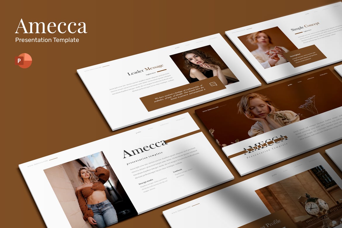 Template Presentasi PowerPoint Amecca - Solusi Kreatif untuk Semua Kebutuhan Anda