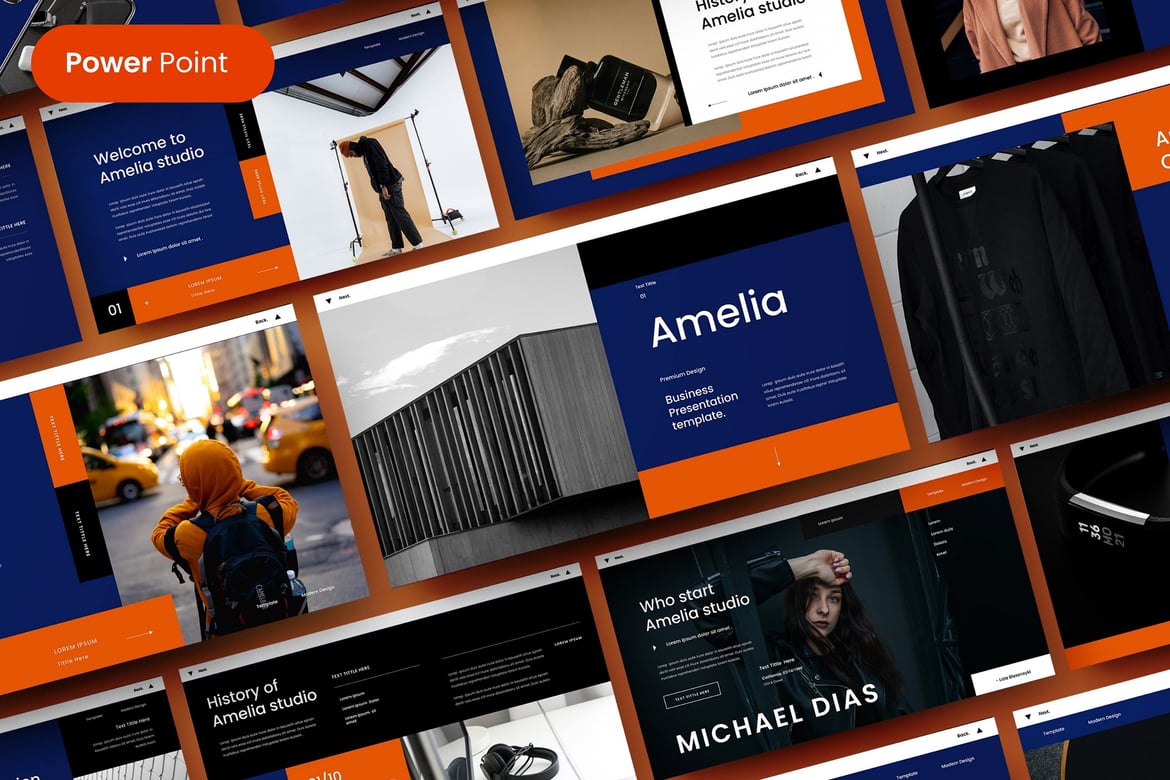 Amelia – Template PowerPoint Bisnis yang Menarik
